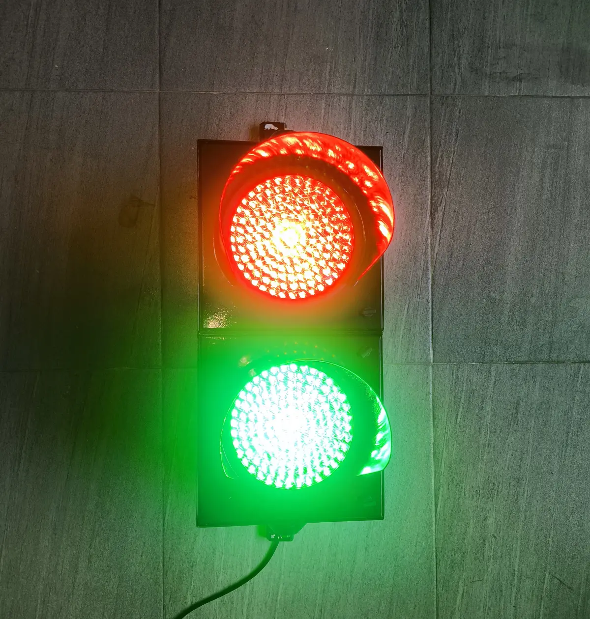 Lampu Traffic Light Led 2 Aspek 20 cm / 30 cm Red Green ( Merah Hijau ) Stop and Go